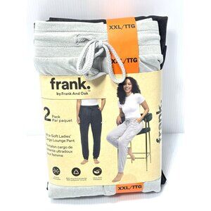Frank And Oak Women Cargo Lounge Pants 2-Pack Black Grey XXL Drawstring Pockets